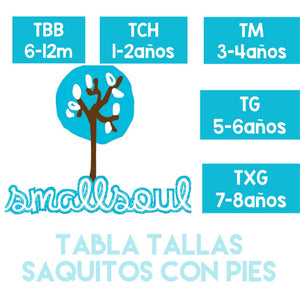 Saquito para Dormir con Pies Azul con puntos blancos