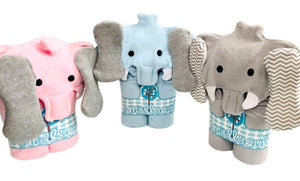 Toalla Elefante (azul, rosa, gris)